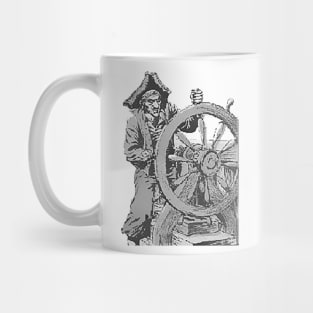 Pirate guiding the helm of the boat Mug